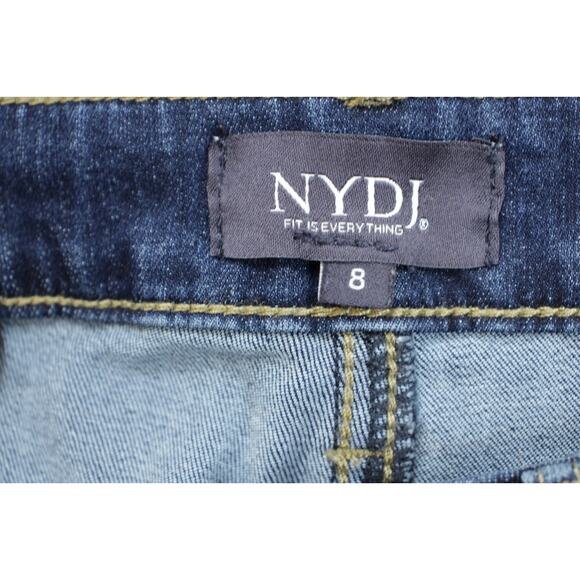 NYDJ Jeans Womens 8 Blue Cotton Blend Stretch Billie Mini Boot Dark Wash - Picture 3 of 7